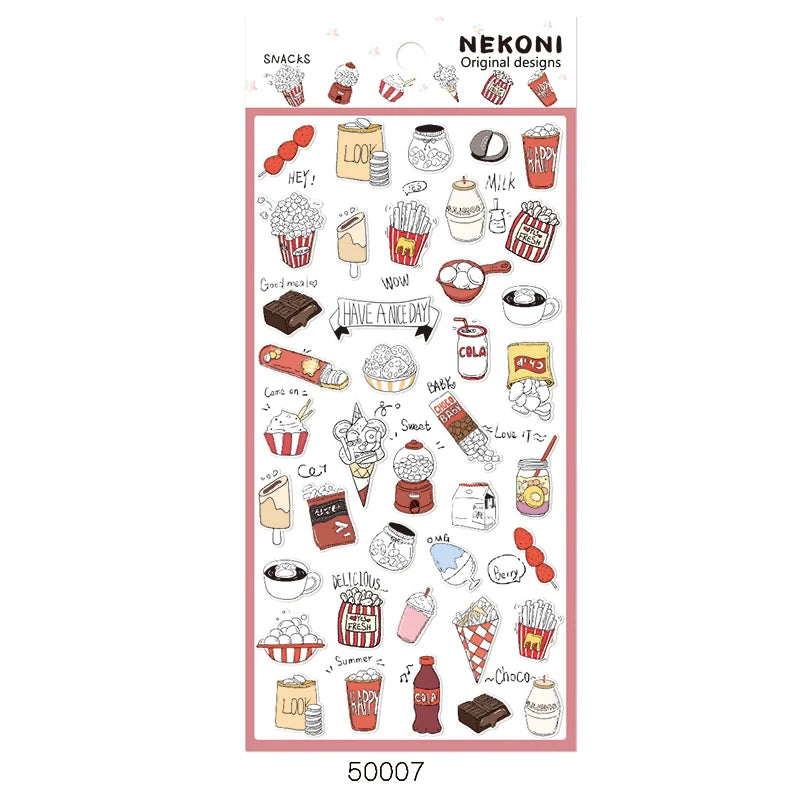 Nekoni Cartoon Stickers Kawaii Sticker Custom PVC Vinyl Decal Decorative Decals Adhesive Decals for Kids Stickers