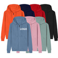 Wholesale Custom Plain Fall Winter Plus Size Cotton Men Unisex Zipper up Fleece Hoodie Sweatshirt With Zipper