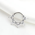 Titanium New Zircons CNC Nice Hinged Clicker Ring Septum Piercing Jewelry