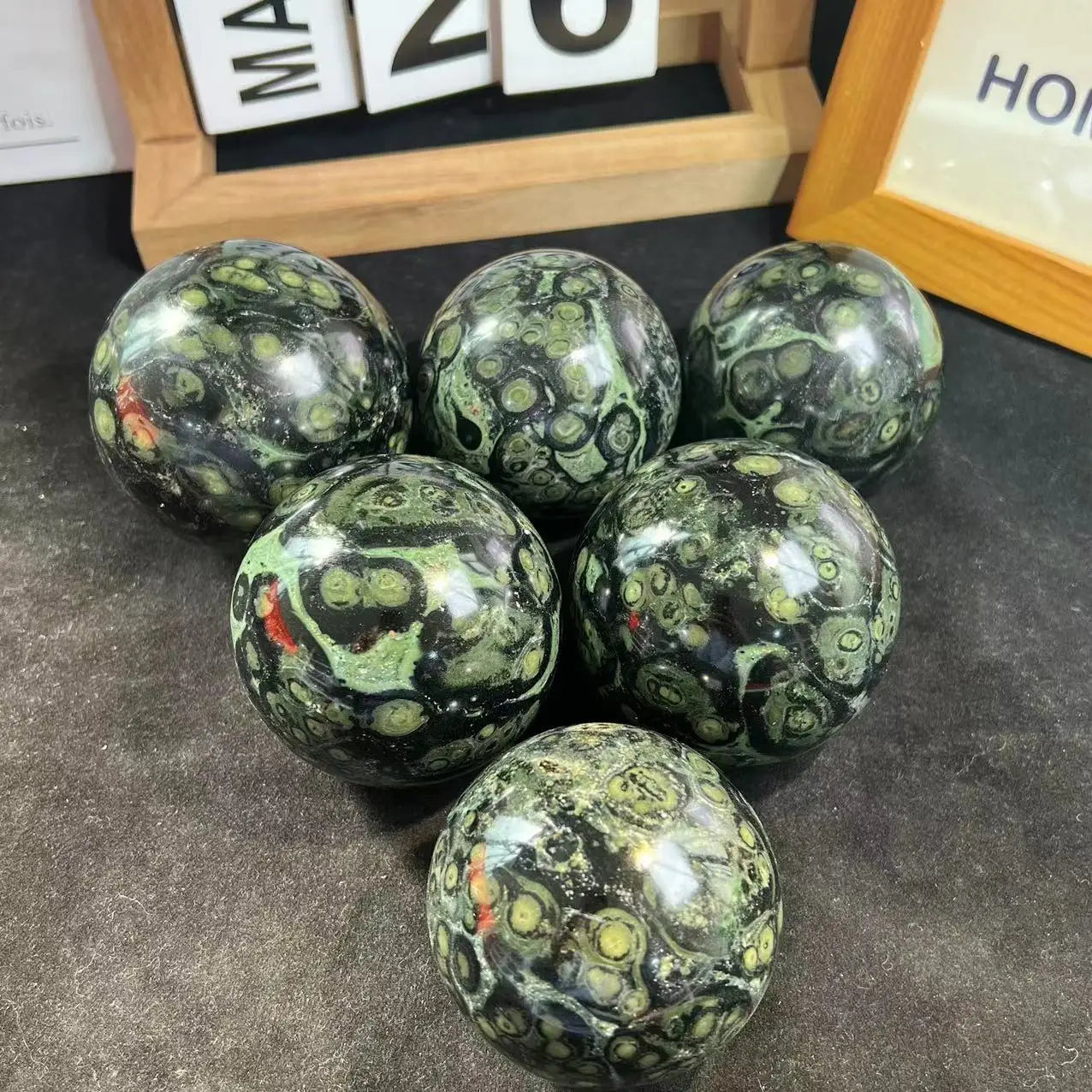 Natural Quartz Crystal Gem Stone Green Stromatolite Jasper Sphere Kambaba Jasper Ball for Healing