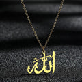 Stainless Steel Allah Letter Hollowed Out Pendant Necklace for Women