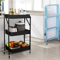 Home Kitchen Storage Rack Multifunction Bathroom Arrangement Foldable Standing Type Metal Three-Layer