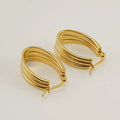 No Fade Earrings Stainless Steel Jewelry PVD 18K Gold Titanium Steel Gold Plated Hoop Earrings