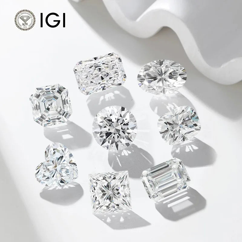 Starsgem 1CT DE VS1 VVS2 IGI HPHT Certified Round Emerald Radiant Pear Oval Cut Wholesale Loose Excellent Cut Lab Grown Diamonds