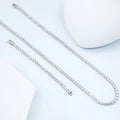 Fashion Hip Pop White VVS 925 Sterling Silver Moissanite Diamond 18 Inches Tennis Chain Necklace