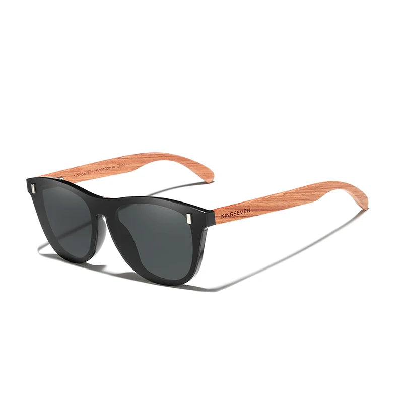 For KINGSEVEN 5510 Integrated Polarized Sunglasses for Men and Women Original Wood Vintage Sun Glasses Natural Eyewear Shades