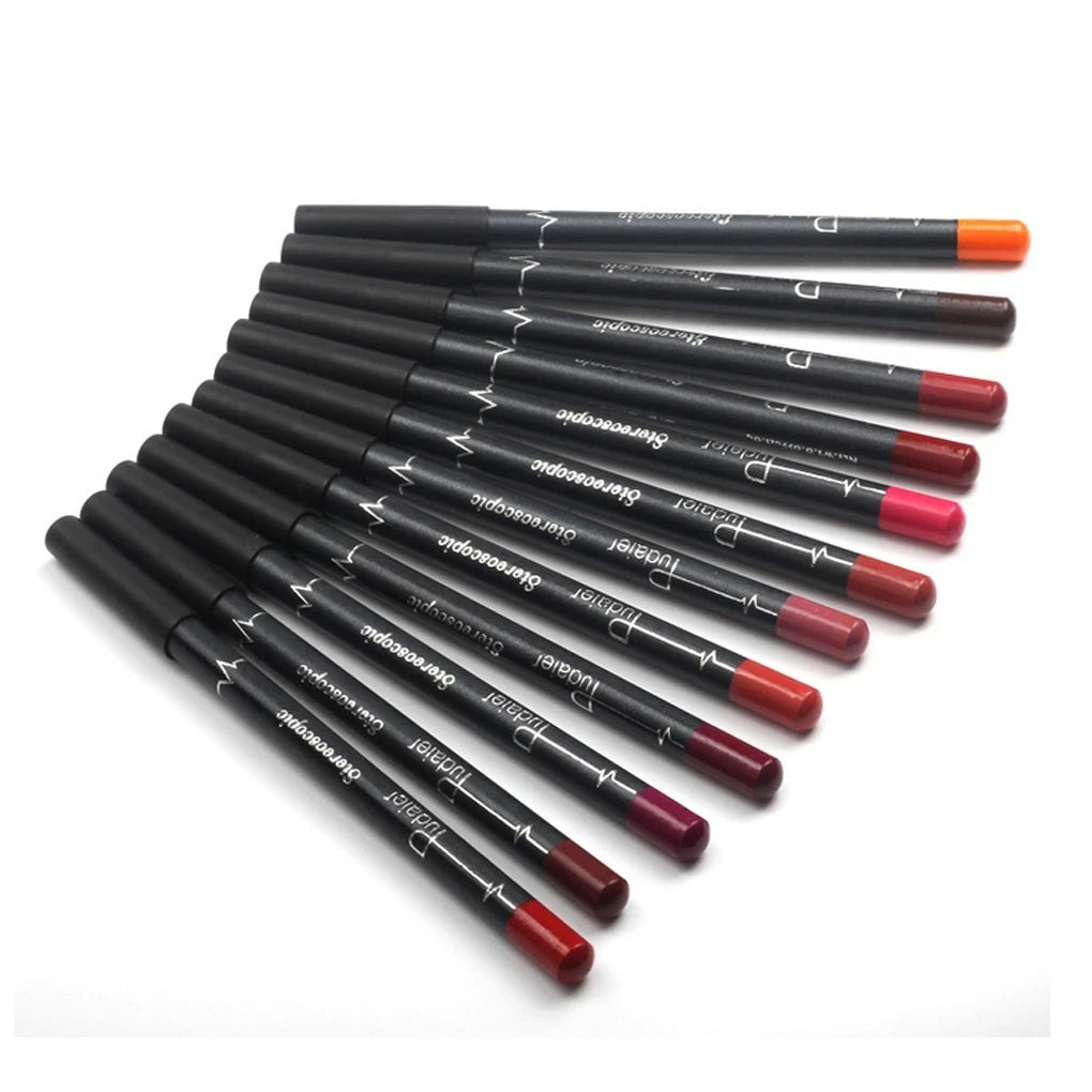 12PCS/Set New Fashion Women Waterproof Lip Liner Makeup Set Long Lasting Matte Lipsticks Lip Pencil Pen Girls  Tools HH