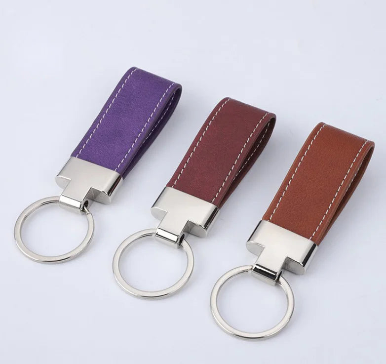 Personalized Car Key Tags Gift Cheap PU Leather Keychain for Advertising