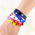 Wholesale Custom Candy Color Silicone Heart Bracelet Sports Silicone Love Heart Bracelet for Women Girl
