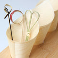 J&M 50 Pcs Disposable Poplar Wood Ice Cream Cone Containers - Horn Cup Wood Veneer Roll for Dessert