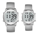 English Big LCD Digital RC Talking Watch With Time Date Loud Alarm Clock Visually Impaired