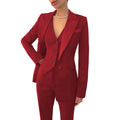 Elegant Red Burgundy Women's Suit 3 Piece Set Formal Career Office Casual Ladies Business Suits Blazer for Women
