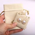 Custom Logo Printing Microfiber Drawstring Jewelry Packaging Bag With Insert Pad Watch Jewelry Pillow Microfiber Pouch