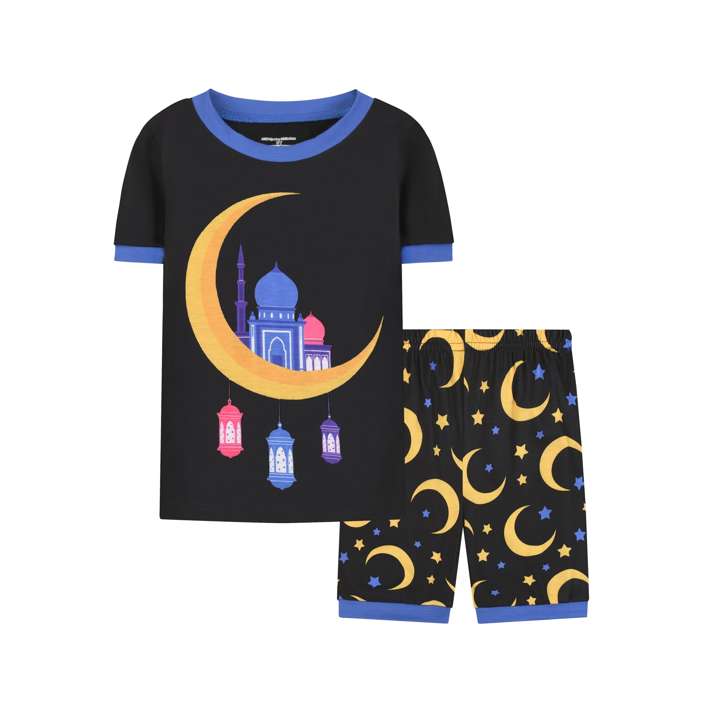 Popular Children Pajamas New Cartoon Castle on the Moon Boy'S Three-Piece Pack  Sleepwear Set  Nightwear for Kids Homewear