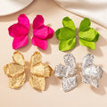 Wholesale Woman Fashion Chunky Exaggeration Flower Stud Earrings Trendy Alloy Jewelry