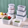 OWNSWING Fruit Storage Containers for Fridge Vegetable Saver Container With Lid Plastic Refrigerator Organizer for Food
