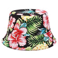 Xuancui Manufacturer Jungle Bucket Cap Flower Printed Reversible Cotton Bucket Hat Blue Wholesale