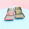 Free Stock Samples Customized Printed Embossed Square Small Hinged Eyebrow Pencil Eye Shadow Makeup Tinplate Tin Box Food Grade