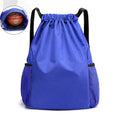 Promotional Reusable Letter Pattern Polyester Drawstring Bag Gym Sports School Use Oxford Cloth Waterproof Design Pockets