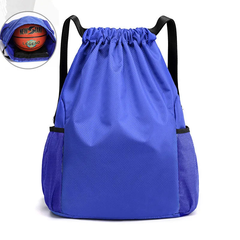 Promotional Reusable Letter Pattern Polyester Drawstring Bag Gym Sports School Use Oxford Cloth Waterproof Design Pockets