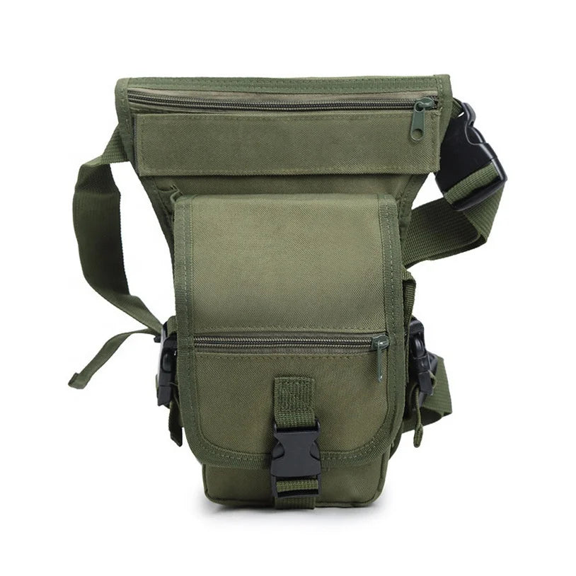 Conceal Carry Green Tactical Polyester Zipper Thigh Waist Drop Leg Bag Outdoor Utility Belt Pouch