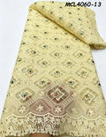 2026 Nigerian Guipure Chiffon Rhinestone Lace Fabrics Embroidered Eco-Friendly Soft Polyester Cord for Dresses High Quality