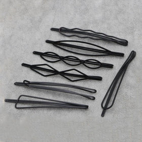 7cm Black Geometric Wire Hairpins Metal Hair Clips for Women Fringe Hair Triangle Oval Bobby Pins Barrettes for Girls