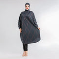 MOTIVE FORCE Bronzing Printing Swimsuit for Muslim Woman Customizable Islamic Swimsuit Black Burkini