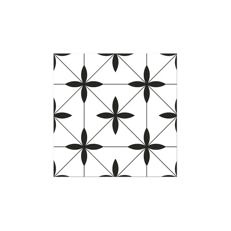 300X300mm Nordic Black and White Matte Geometric Ceramic Tiles Art Small Porcelain Tiles Homestay Wall and Floor Bricks Non-Slip