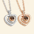 G.T Collana Di Proiezione Tiktok 3 Heart I Love You Romantic Wedding Gift Memory Stone Projection Necklace Custom