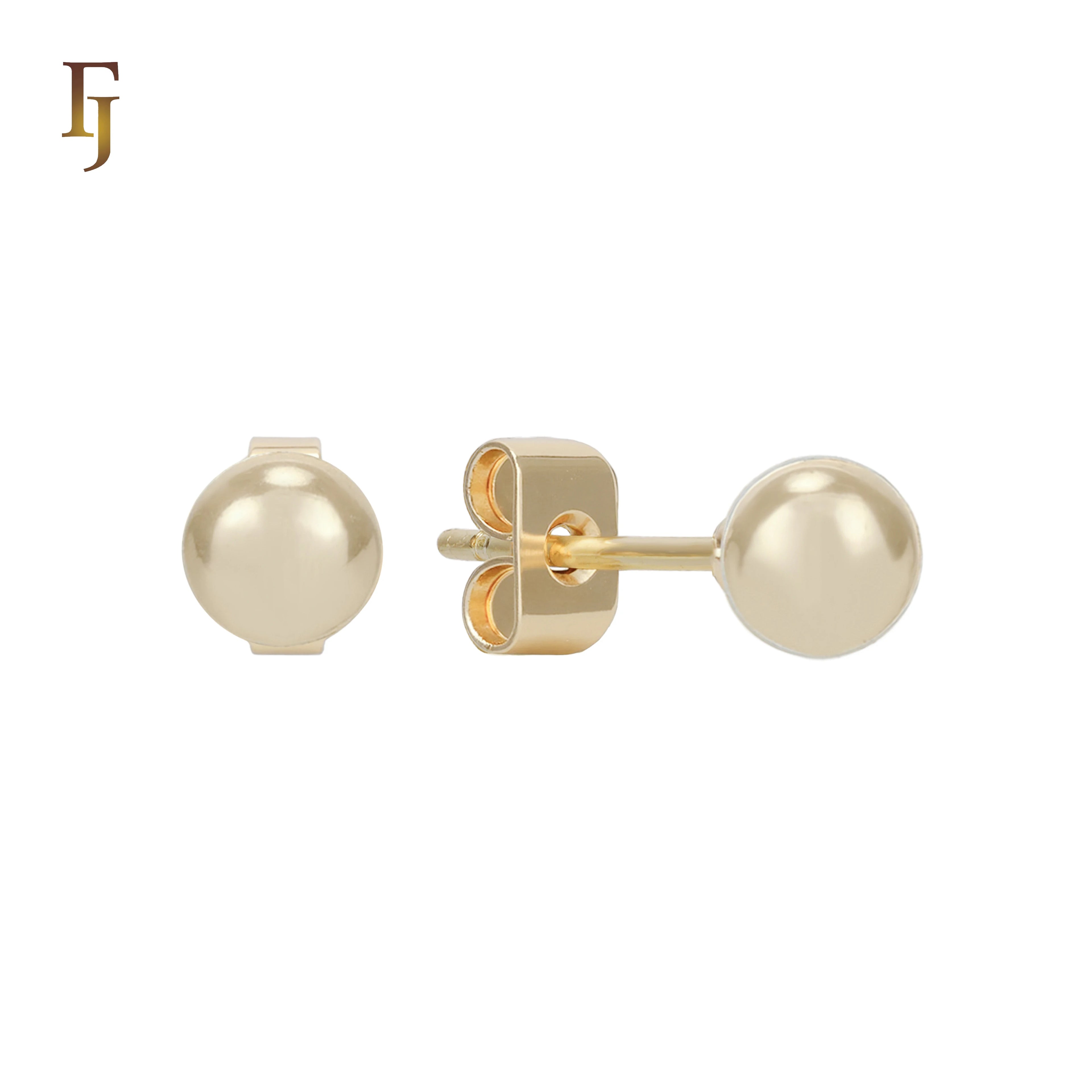 5mm FJ Fallon Fashion Minimalist Gold Plated Ball Stud Earrings and Layered Ear Piercing Styles  Brass Based