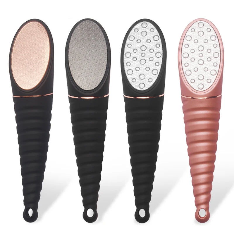 Felice Colossal Horn Shape Foot File & Rasp Callus Remover with Glass and Metal Materials Rose Gold & Black 22.5x5cm