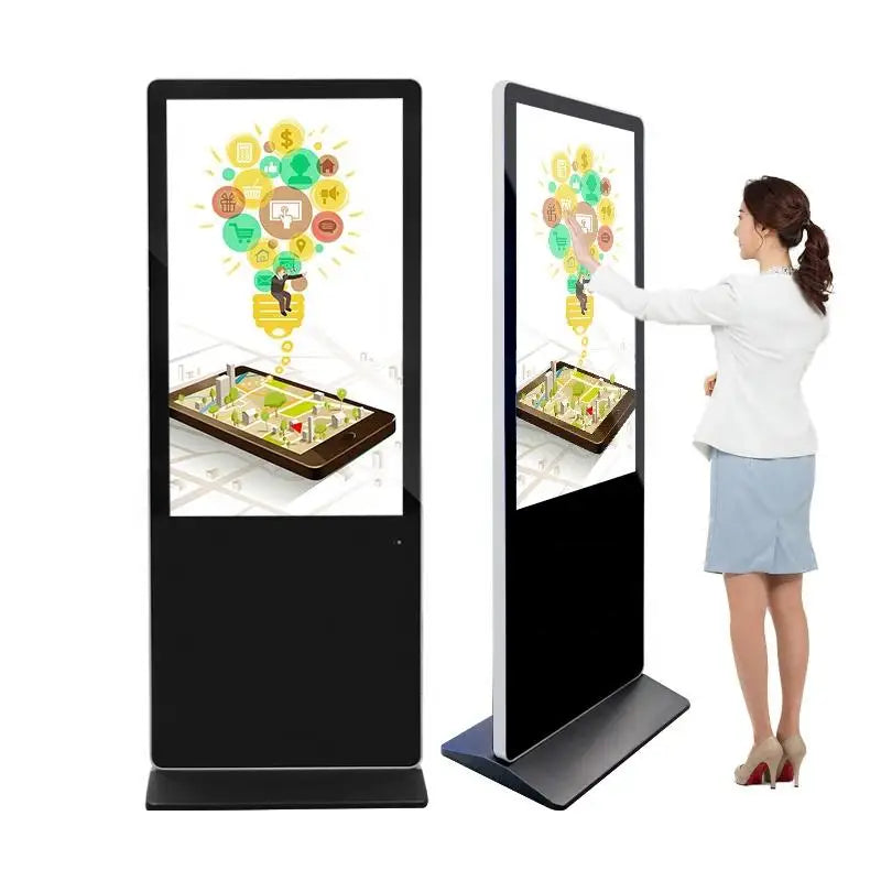New Elegant Floor Standing Digital Signage and Display Wifi LCD Screen Totem Kiosks 55 Inch Indoor Advertising Playing Equipment