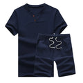 New Style Summer Men's Suit 2 Piece Men's Sportswear Suit Sports Fitness Custom Brand Printing Short Sleeve Two Piece Short