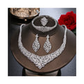Luxury Handmade Bridal Bridesmaid Wedding Sparkly Cubic Zirconia Necklaces Earrings Indian African Jewelry Sets