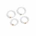 Elegant Jewelry  Beaded Pearls Finger Ring 14K Gold Plated Bead Pearl Rings for Women