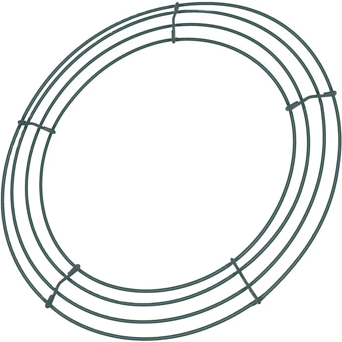 Hot Selling 12-Inch Dark Green Iron Wire Wreath Frame with 2.3mm Diameter for Christmas Party Decoration