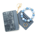 Custom logo Keychain Wallet Wristlet Small Credit Card Holder Bracelet Key Chain Purse Bangle Tassel Beads Key Rings