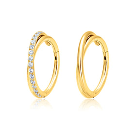 New Trendy G23 Titanium Septum Hoop Nose Rings 16G CZ Inlay Women Ear Tragus Cartilage Earrings Clicker Body Piercing Jewelry