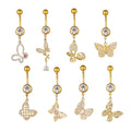 Gaby butterfly Surgical Steel Piercing Belly Piercing Belly Button Ring Custom Jewelry Navel Rings Wholesale Piercing Jewelry