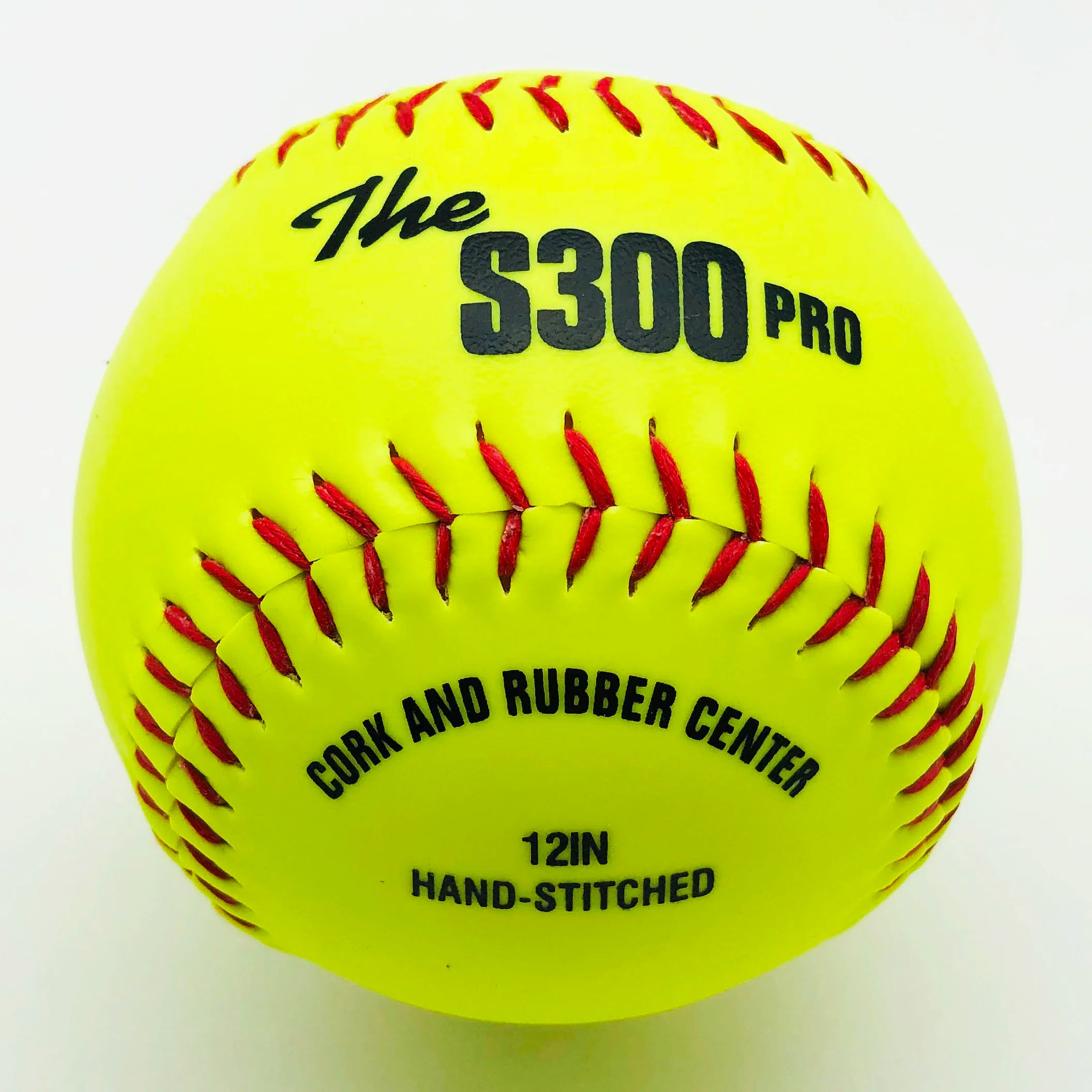 12inch Optic Yellow Synthetic Leather High Grade Cork Core Weston S300Y PRO Practice Game Softball Balls