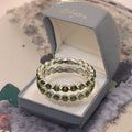 Real 14k Gold Band Ring 2.5mm Natural Green Tourmaline Natural Gemstone Rings