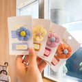 Korean Cute Kids 2-piece Hairpins Set Checkered Flower BB Clip Colorful Square Striped Hair Clips
