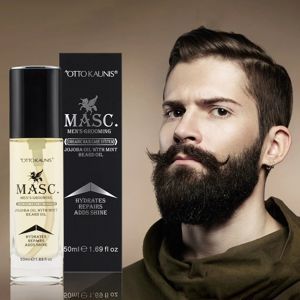 Wholesale Barber Shop Beard Care 50ml Jojoba Oil Growth Beard Oil Men Beard Grooming Kit for Male Mens