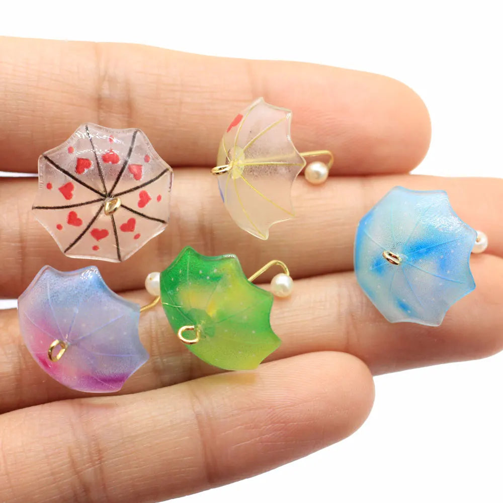 Kawaii Heart Umbrella Earring Accessories DIY Jewelry Making Supply 20MM Handmade Ornament Embellishment