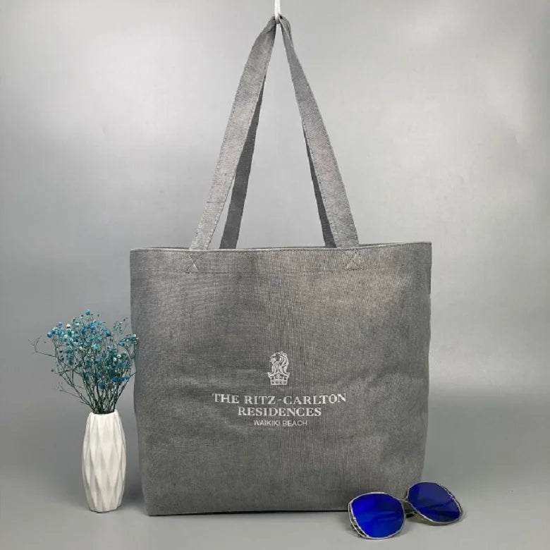 Foldable Reusable Dry Bag Rpet Fabric Recycling Rpet Recycled Small Felt Bag Woven Laminated Tote Rpet Shopping Bags With Pocket