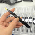 Wholesale Quality Custom Logo Lash Extension Tweezers Black Silver Makeup Stainless Steel Eyelashes Tool