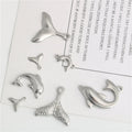 Stainless Steel Dolphin Fishtail Pendant Necklace Bracelet Diy Stainless Steel Ornament Accessories