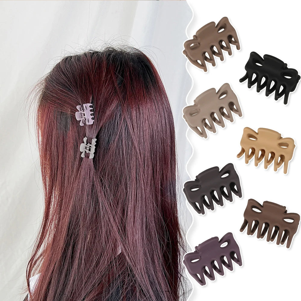 Women and Girls' Mini Hair Claw Clips Small Plastic Bang Clamps