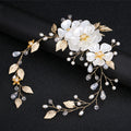 Bride Handmade Pearl Hair Band White Pearl Leaf Wedding Jewelry Accessories Headband